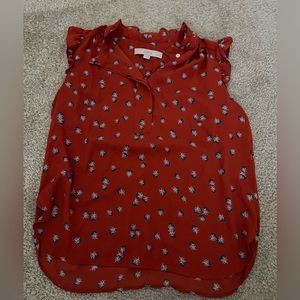 Red sleeveless blouse Petite